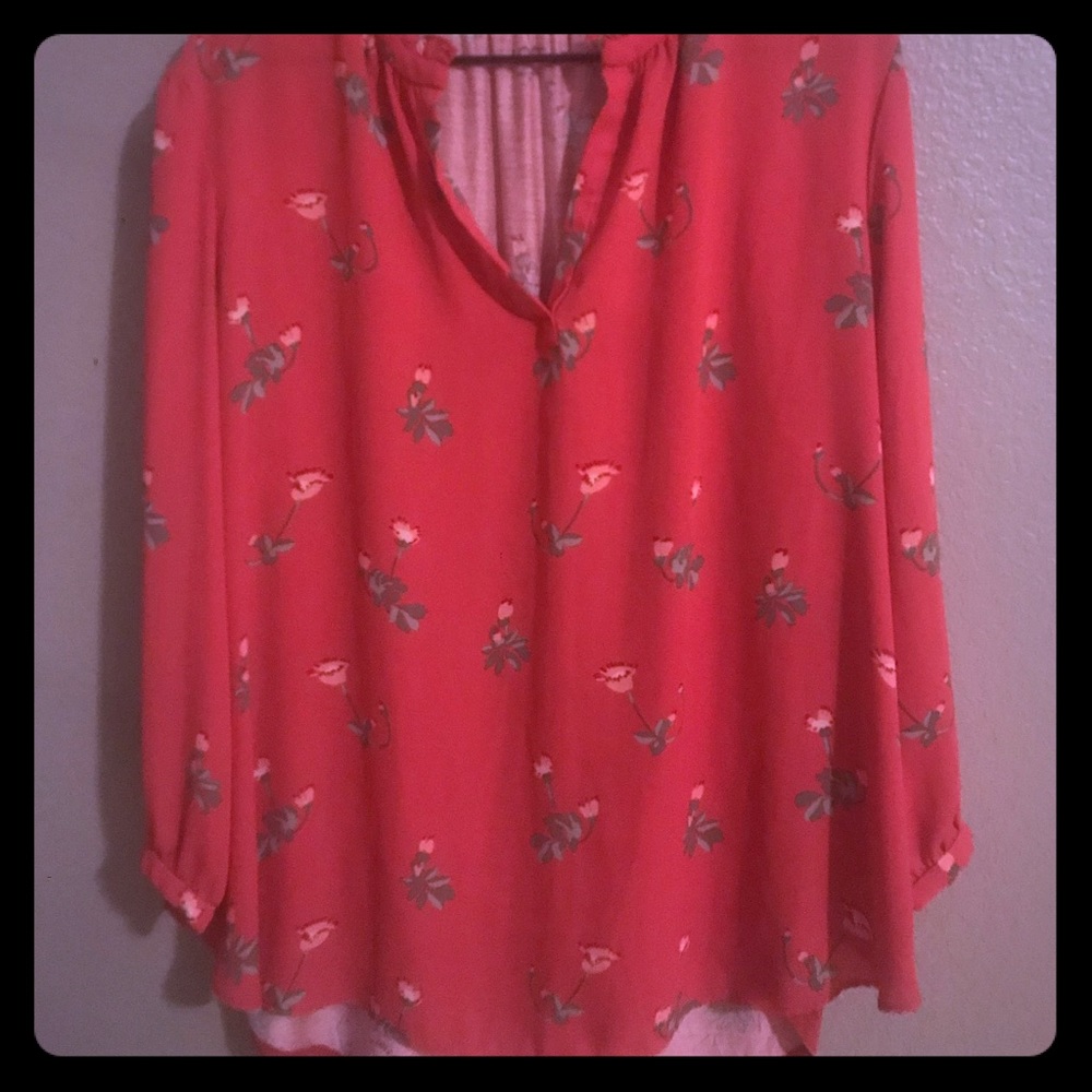 NWT Loft floral high/low blouse